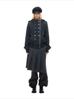 Double-Breasted Utility Cropped Jacket