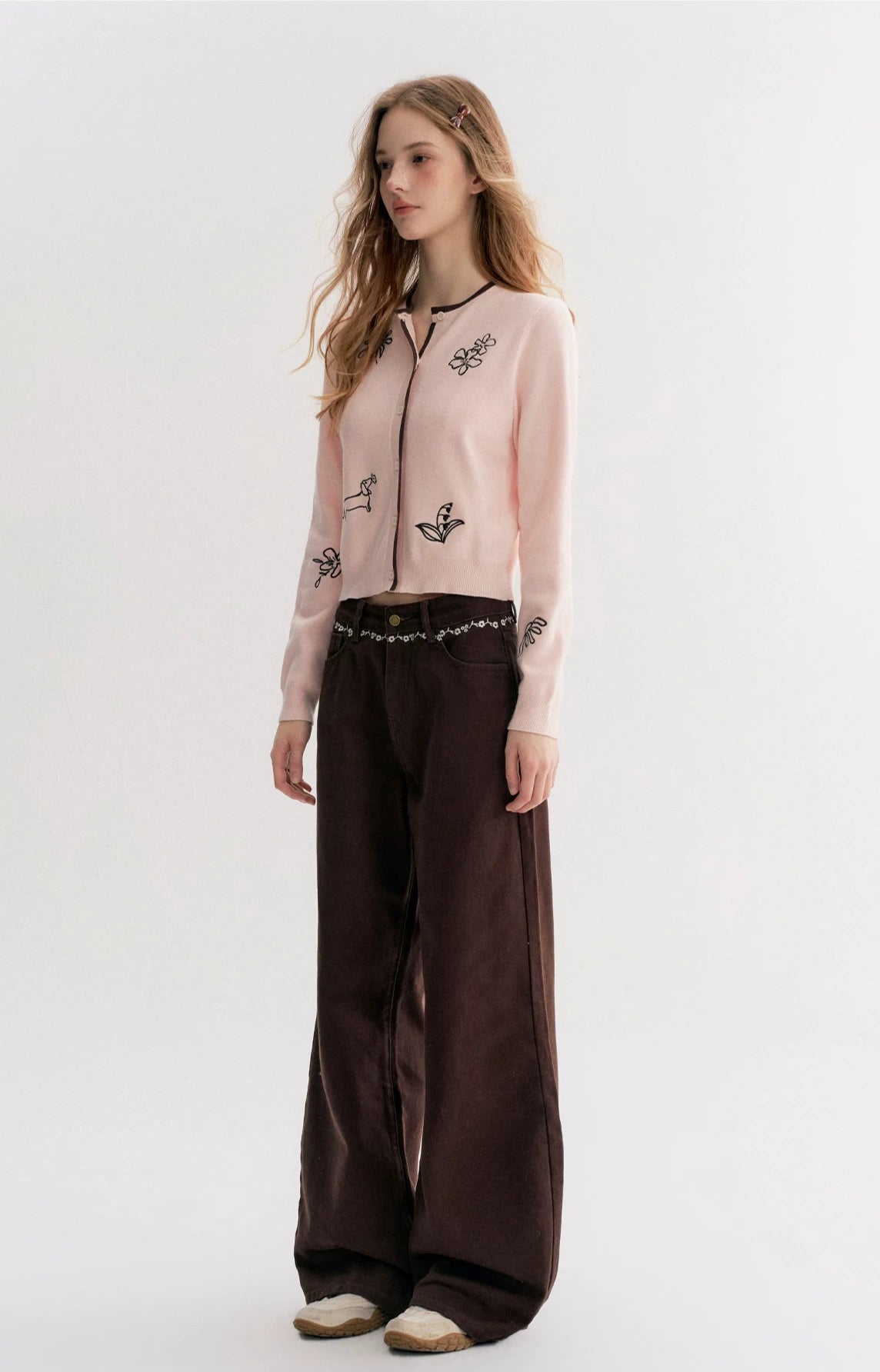 Layered Embroidered Cardigan