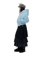 Faux Wool Hooded Short Coat