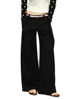 Black Mid-Rise Straight Trousers