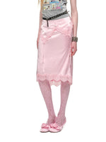 Asymmetric Satin Midi Skirt