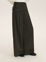 Layered Tie Waist Barrel Trousers