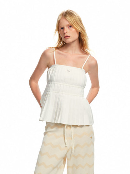 Off-The-Shoulder Backless Waist-Cinching Vest Sling