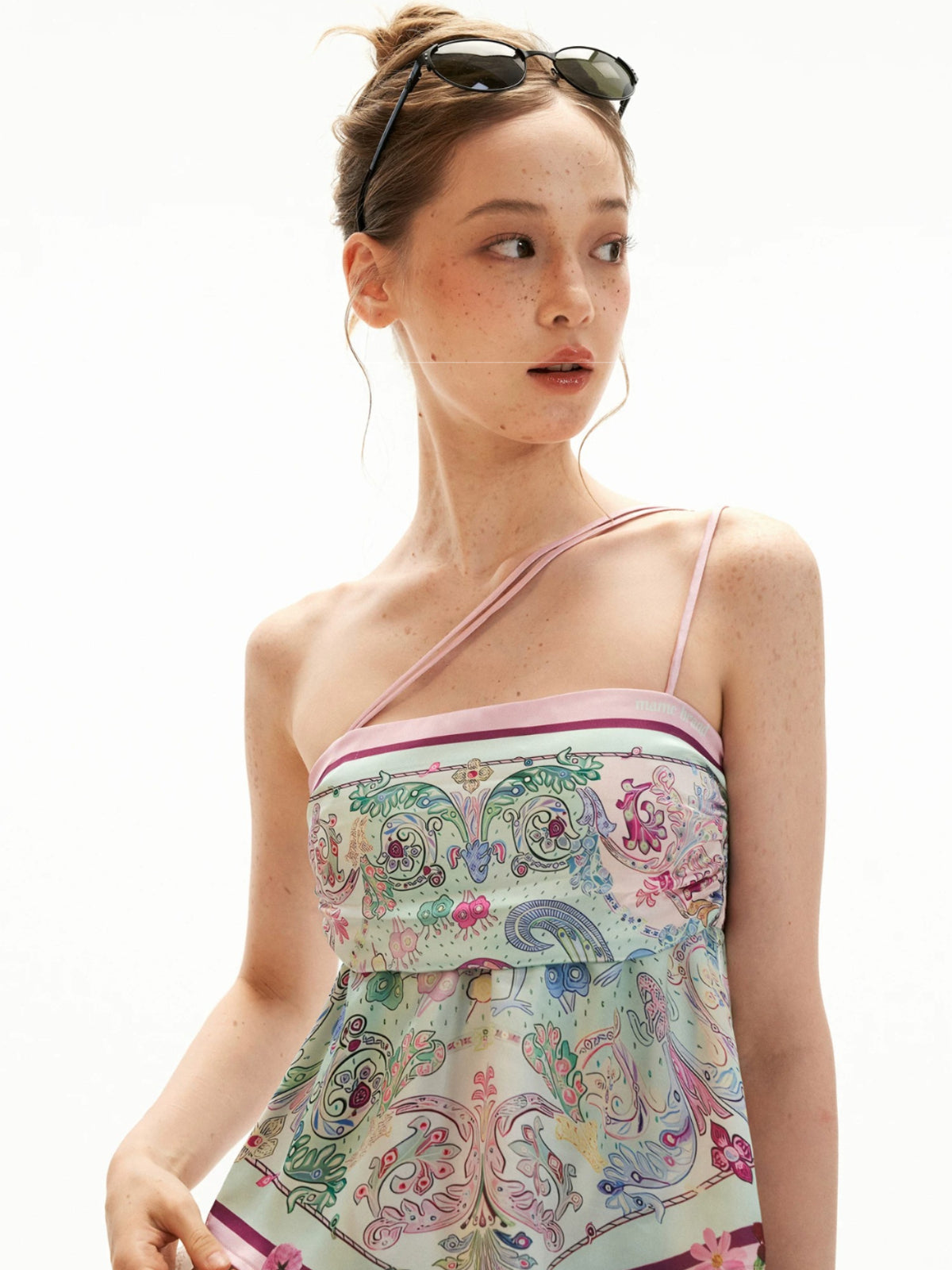 Floral Scarf Cami Crop Top