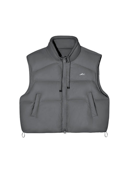 90% Down Puffer Stand-Collar Drawstring Vest