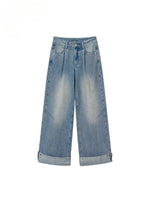 Flared Cuffs Contrast Pants Jeans