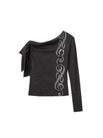 Black Asymmetric Lace-Up Top