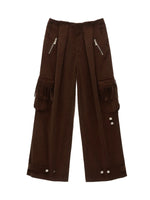 Fringed Corduroy Straight-Leg Pants