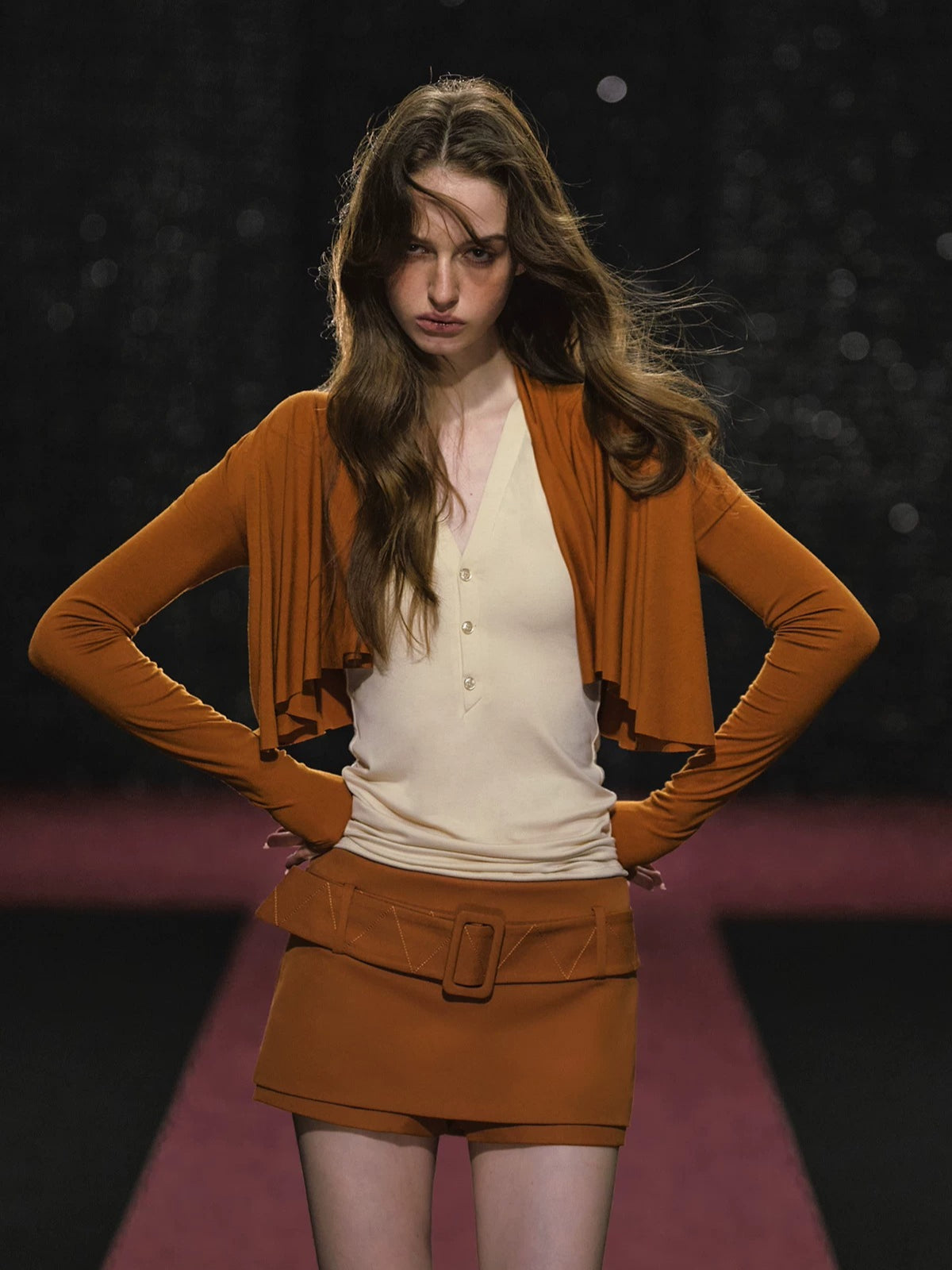 Wide Belt Skirt Shorts