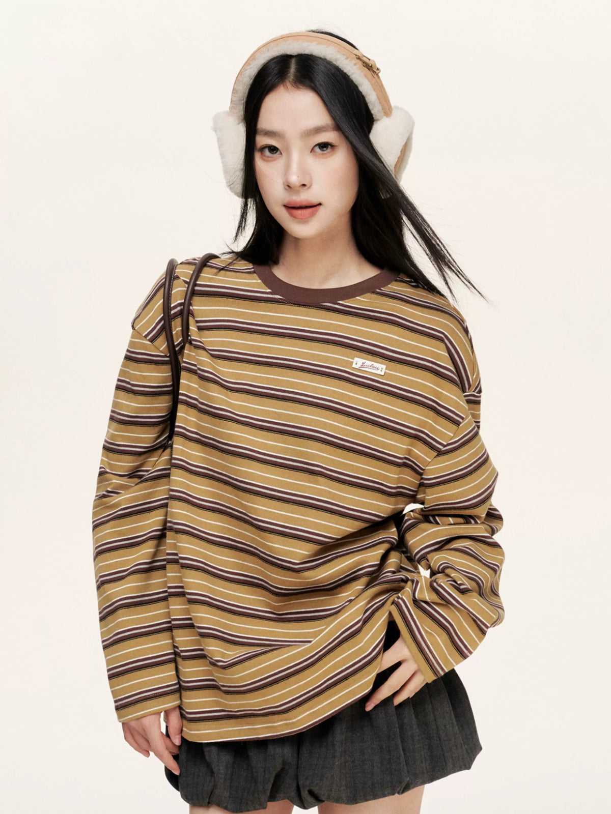 Retro Striped Relaxed Cotton T-Shirt