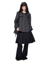 Pleated Skirt Overlay Flare Pants