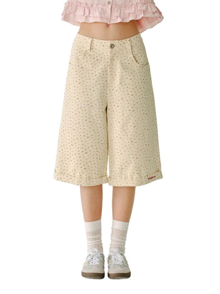 Pure Cotton Wide-Legged 5-Point Shorts