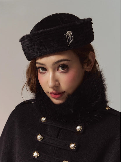 Cozy Plush Faux-Rabbit-Fur Fold-Brim Bucket Hat