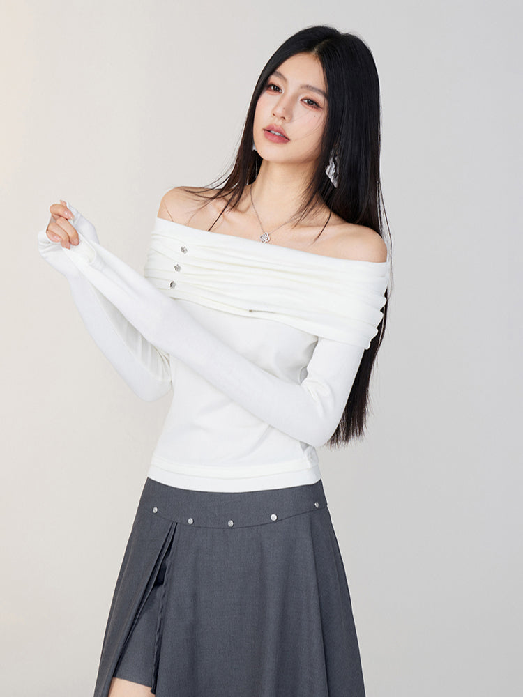 Off-Shoulder Two-Tone Top