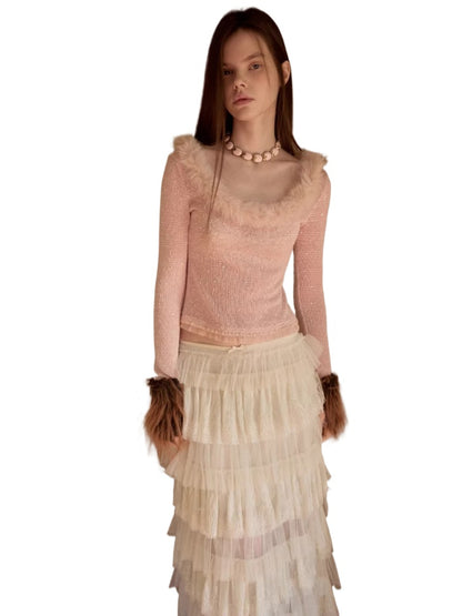 Sequin Trim Knit Top