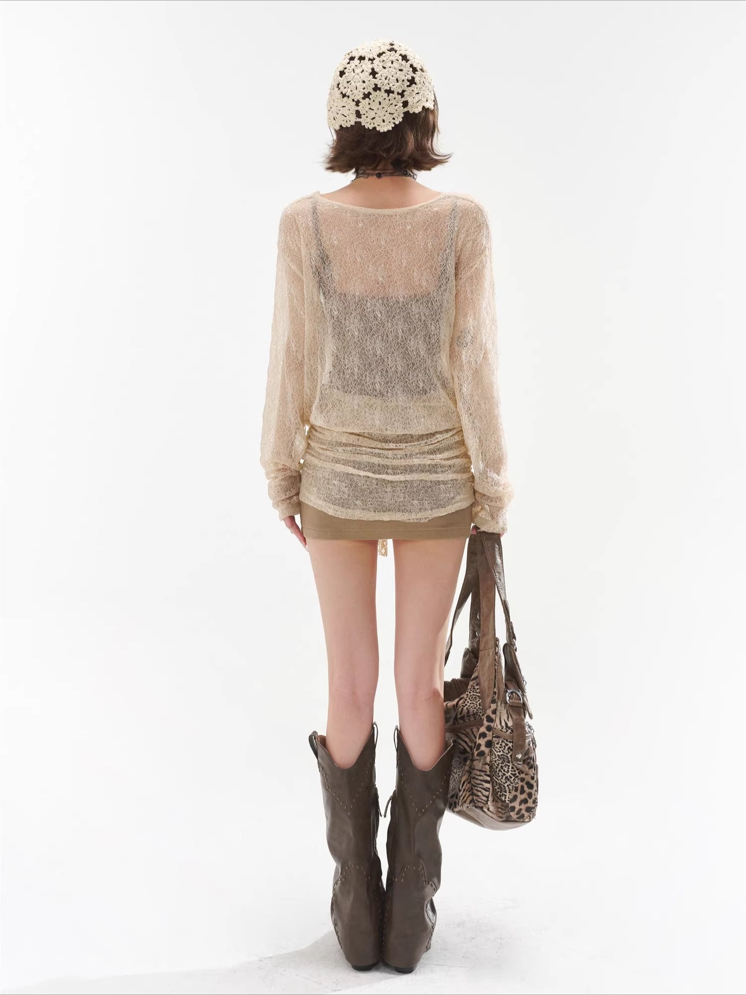 Apricot Lace Layered Bodycon Dress