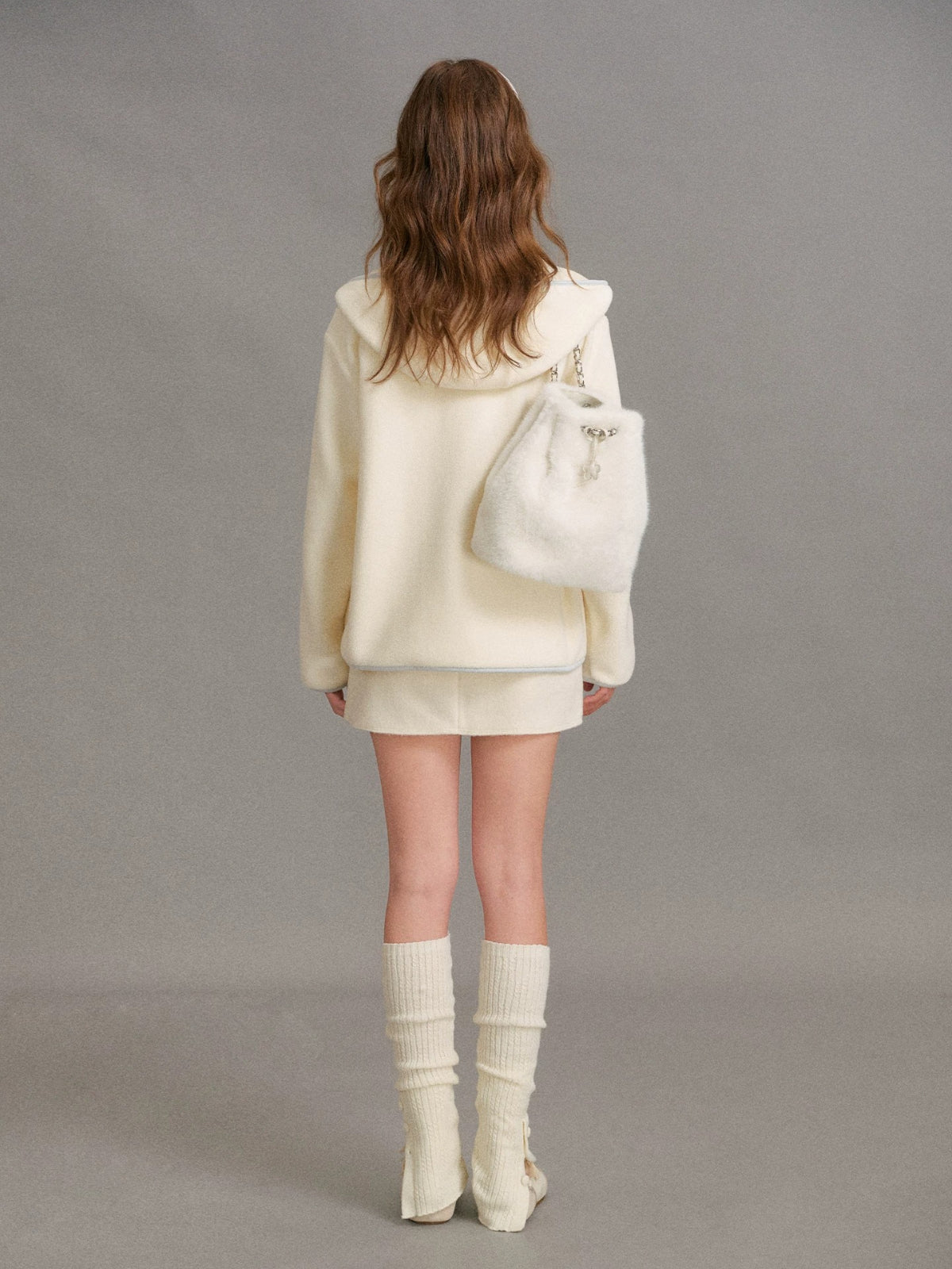 Polar Fleece Hooded Zip Jacket