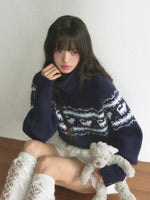 Vintage Fair Isle Cat Knit Sweater