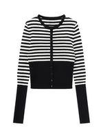 Stripe Wool Knit Cardigan