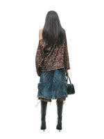 Distressed Gothic Eyelet Camo T-Shirt
