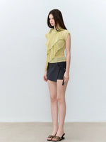 Blade Buckle Asymmetric Mini Skirt