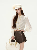 Tweed Puff Sleeve Jacket