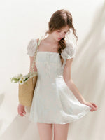 Embroidered Lace-Trim Dress