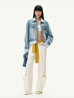 Lace Panel Straight Pants