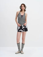Fake Two-Piece Star Stripe Halter Top