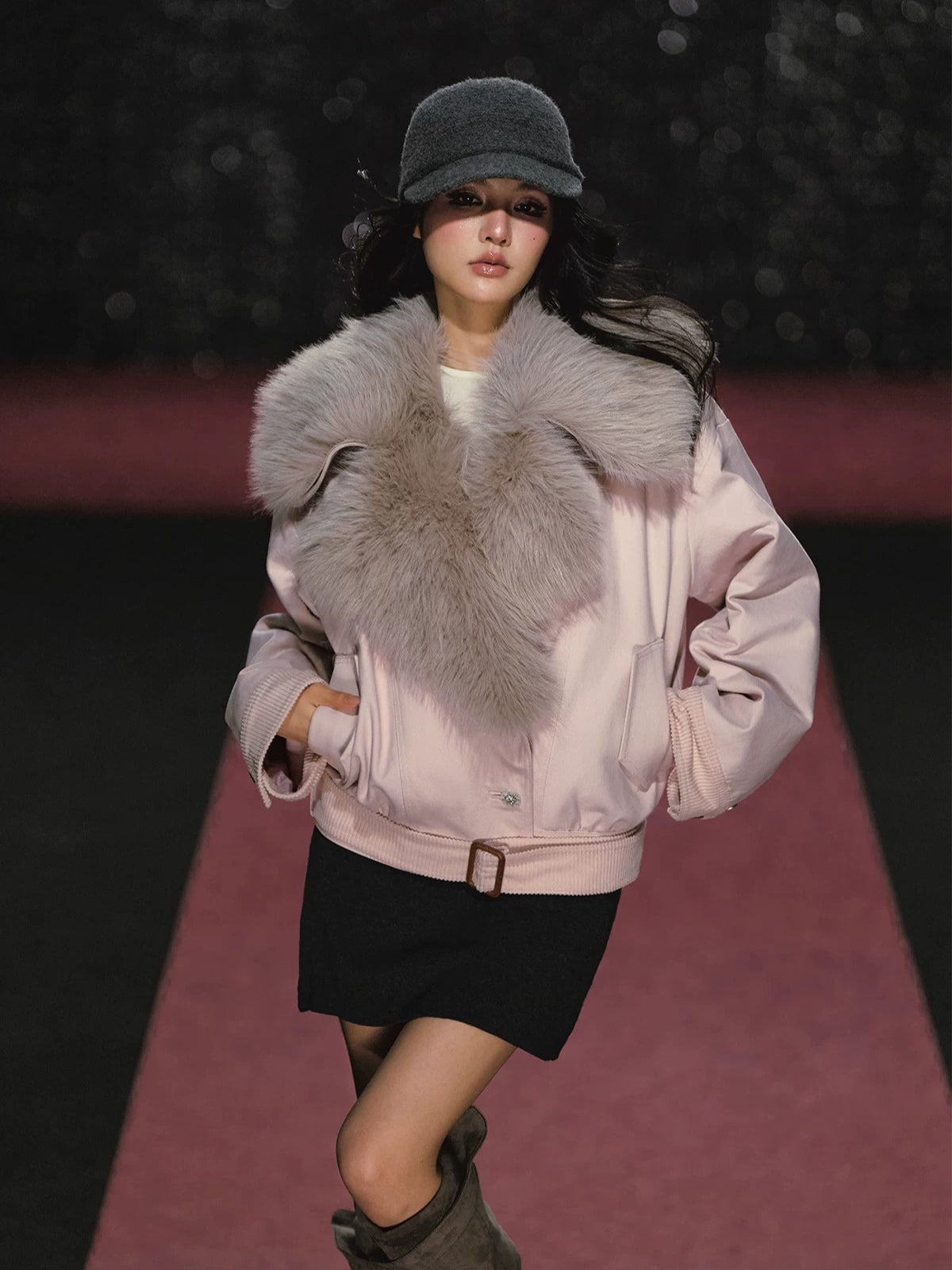 Fur Collar Oversized Jacket