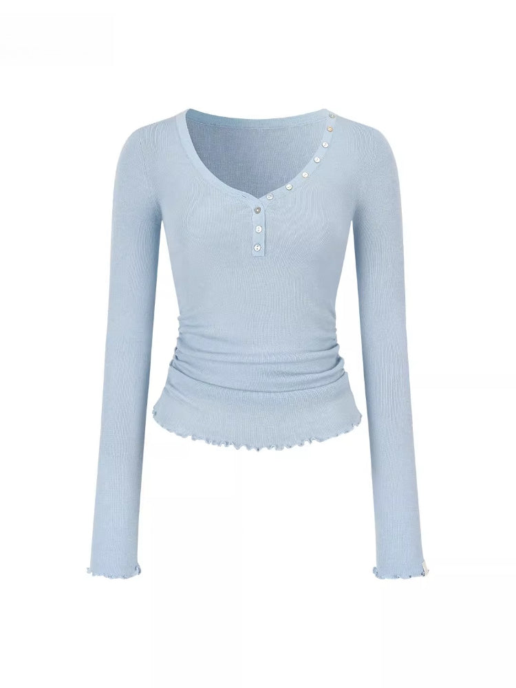 V-Neck Waist Knit Top