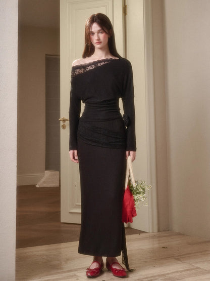 Breathe Lace Off-Shoulder Blouse &amp; Skirt Set