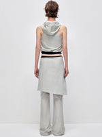 Color-block Hooded Zipper Vest & Pant Set
