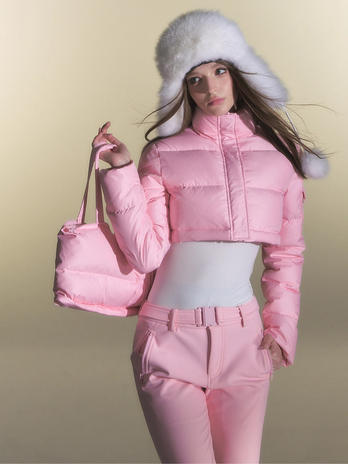 White Duck Down Three-Proof Fabric Down Jacket &amp; Pants Set