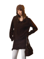 3D Rose V-Neck Knit Set