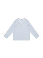 Contrast Bow Long Sleeve Tee