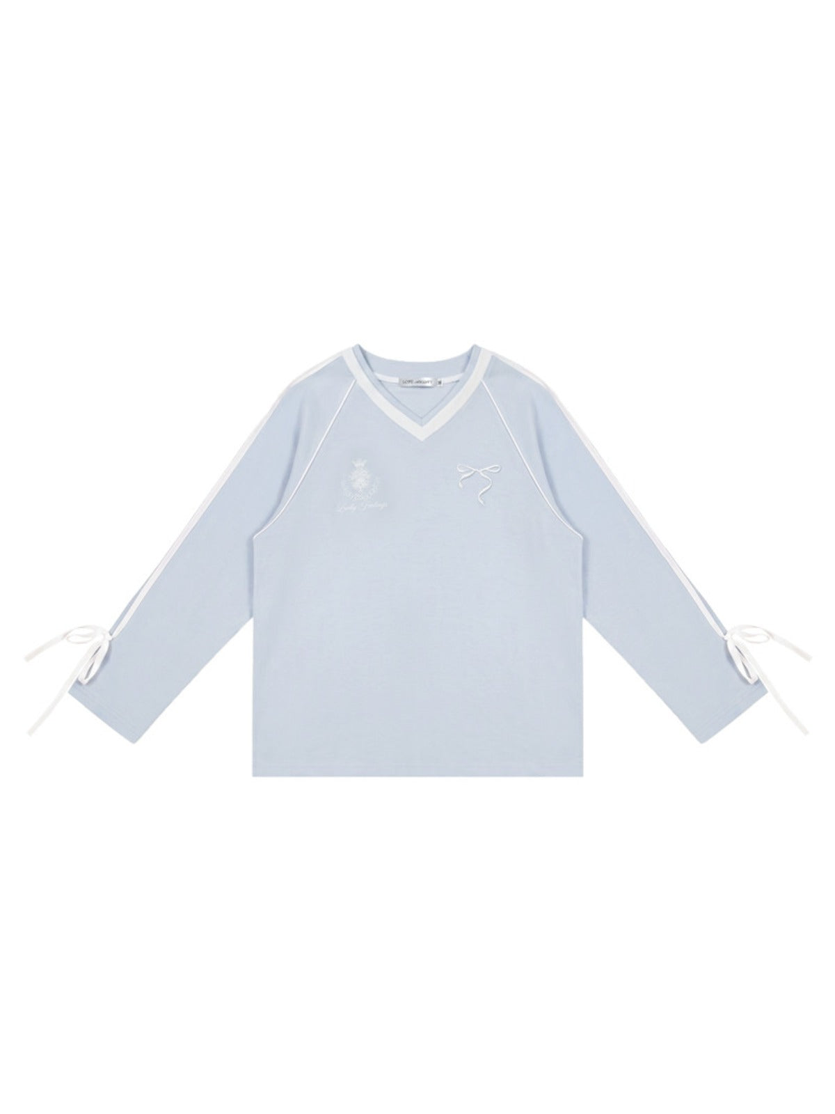Contrast Bow Long Sleeve Tee