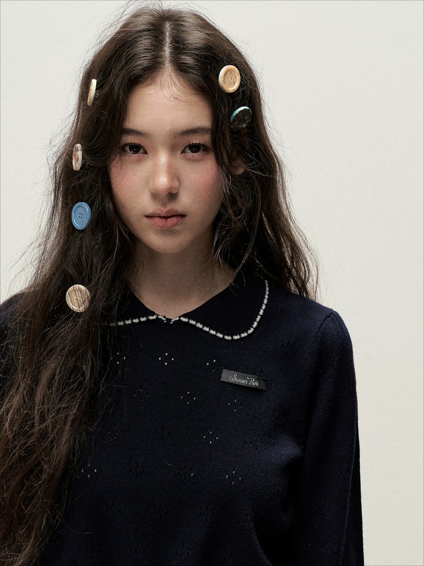 Vintage Pattern Button Hair Clip