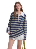 Striped Embroidered Polo Tee