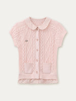Pink & Gray Layered Knit Cardigan