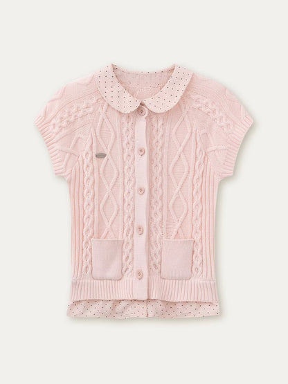 Pink &amp; Gray Layered Knit Cardigan