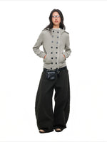 Double-Breasted Utility Cropped Jacket