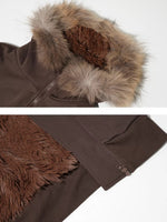 Fleece Waist-Tightening Fur Hoodie & Pants Set