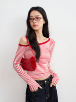 Striped Off-Shoulder Knit Top
