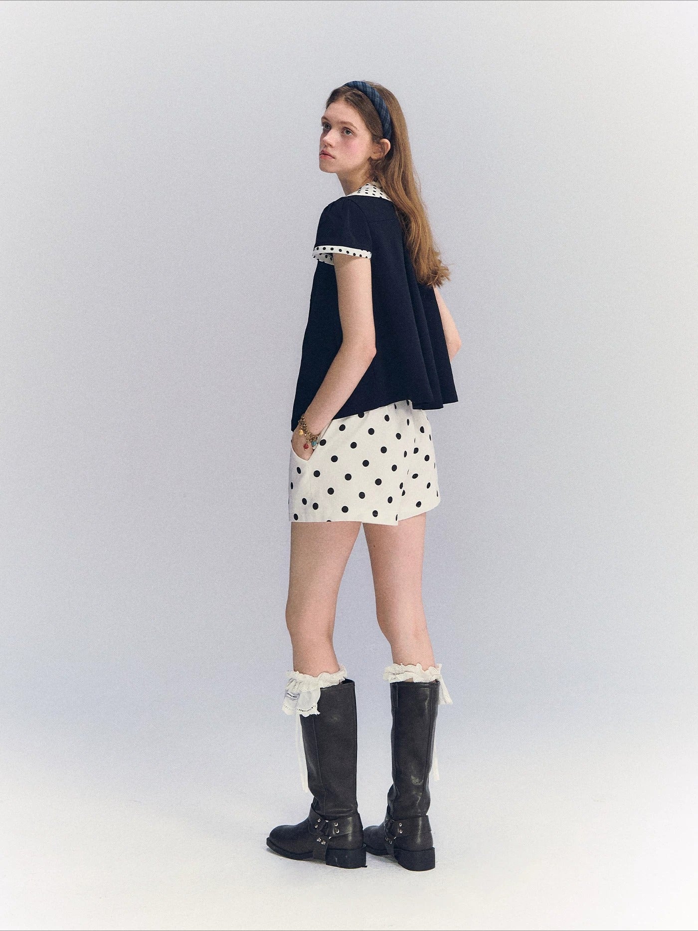 Polka Dot Linen Shorts