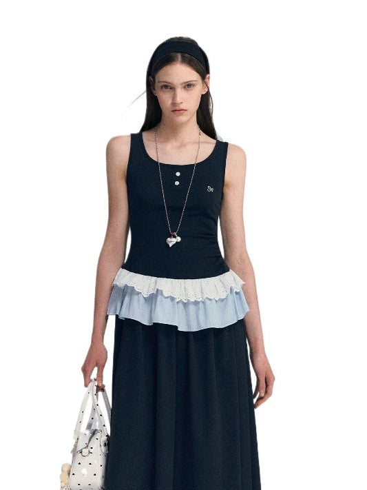 Lace Ruffle Maxi Dress