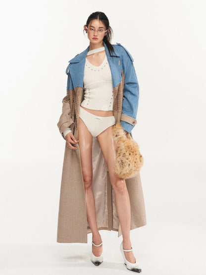 Plaid Belted Wool Coat