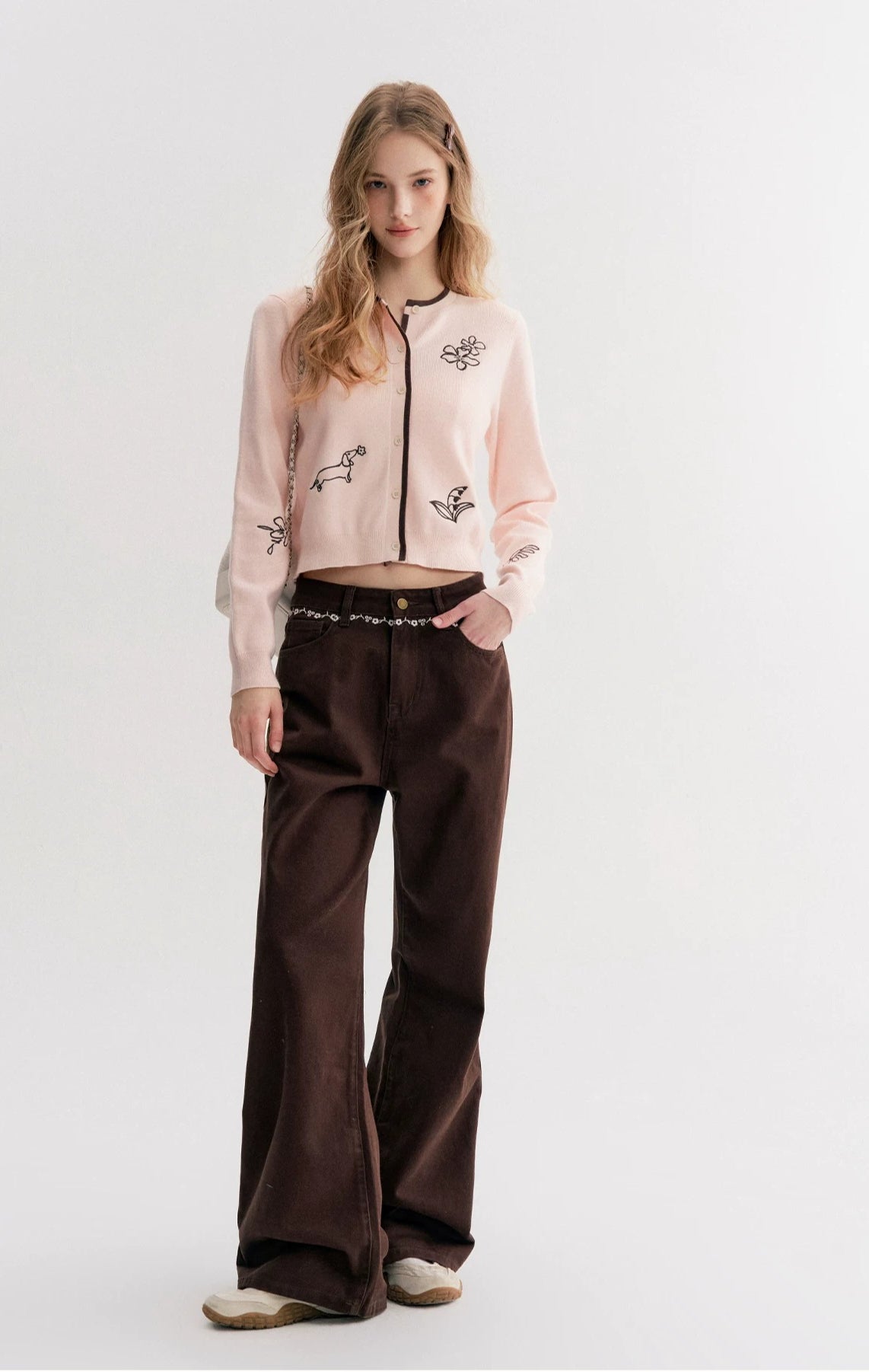 Layered Embroidered Cardigan