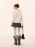 V-Neck Cable Knit Sweater