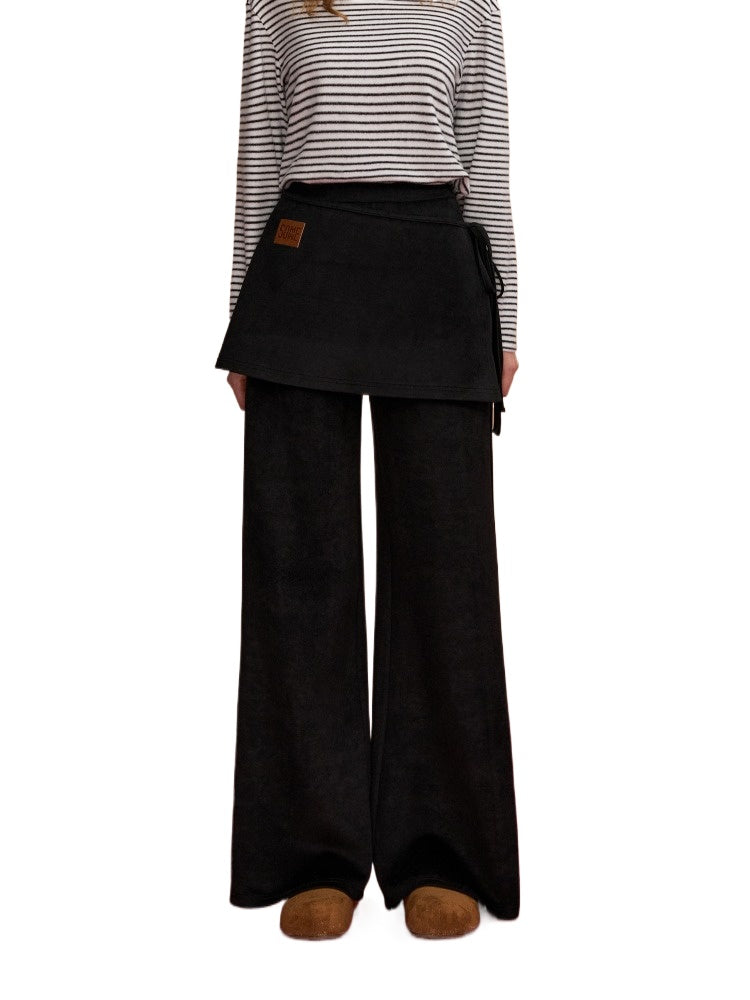 Detachable Drape Micro-Flare Pants